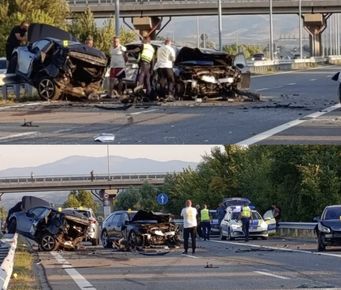 Зверска верижна катастрофа в Югозапада! Ранените са много